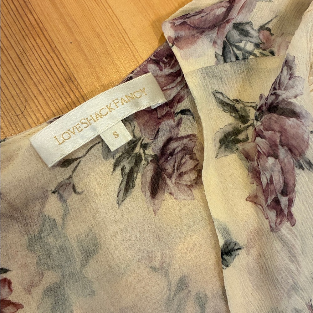 LoveShackFancy Ivory Floral  Top with matching skirt  skirt XS top S - Picture 3 of 8
